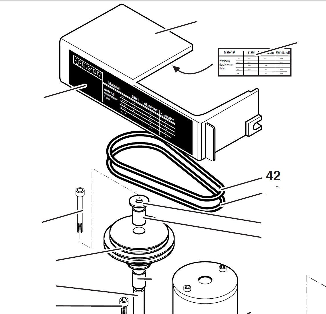 PROXXON 24104-42 Riemen für Motorscheibe FF230 & PF230
