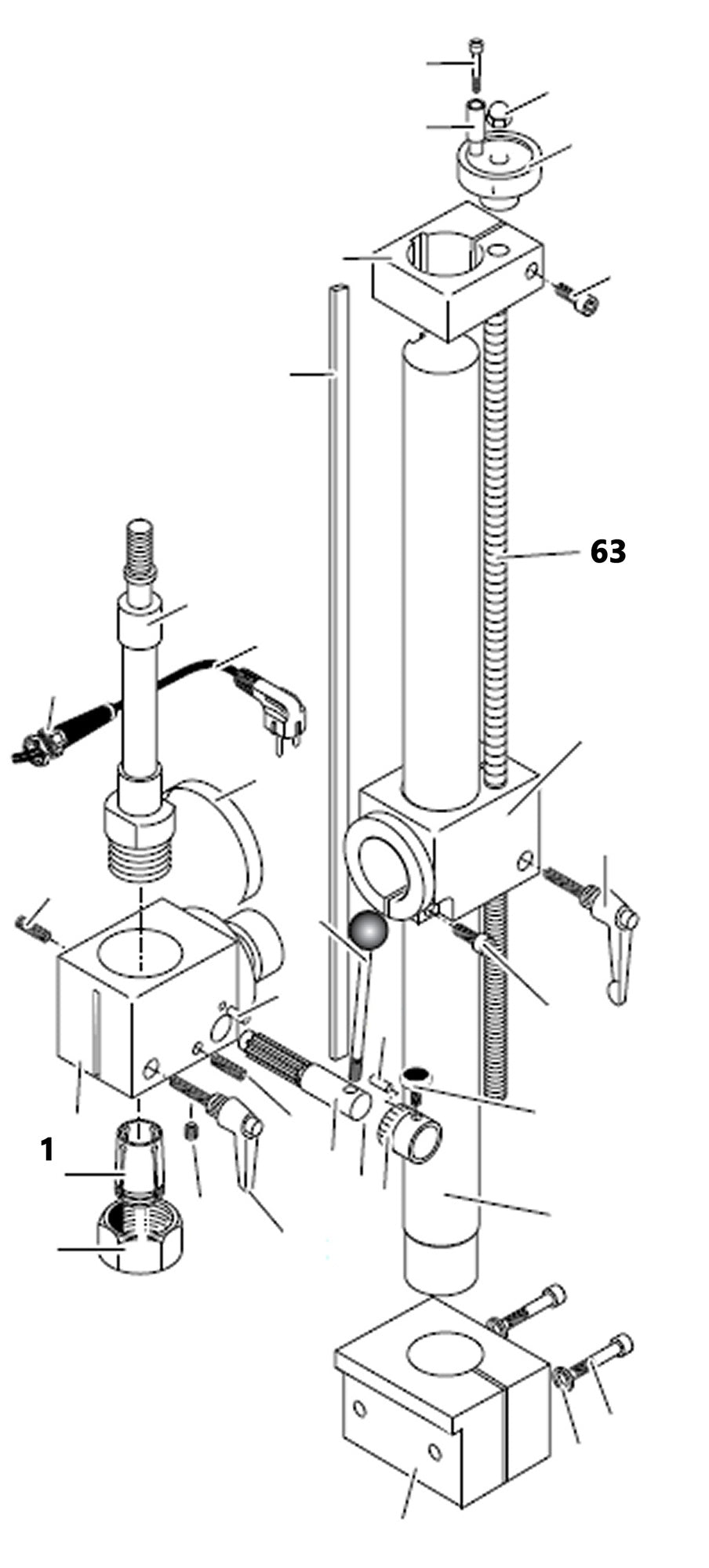 PROXXON 24104-63 Gewindestange für Feinfräse FF230 & Bohr- und Fräseinrichtung PF230