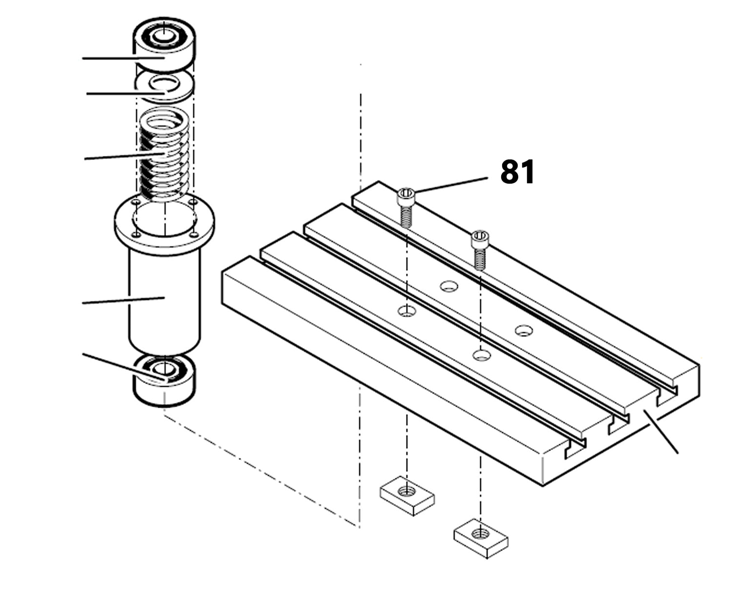 PROXXON 24104-81 Befestigungsschrauben für Frästisch inklusive Vierkantmuttern für Feinfräse FF230 & Bohr- und Fräseinrichtung PF230