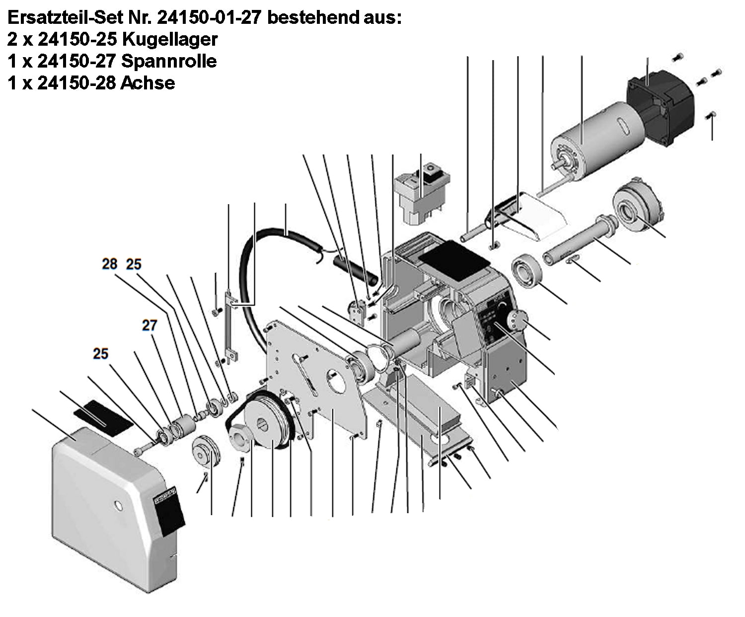 PROXXON 24150-01-27 Spannrolle komplett für FD 150/E