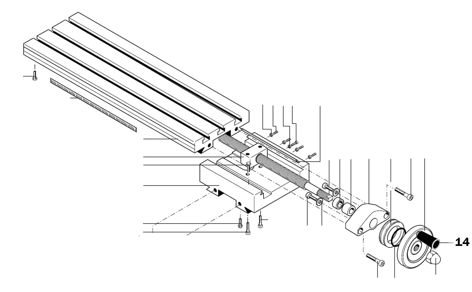 PROXXON 24303-14 Drehgriff für Kreuztisch KT400