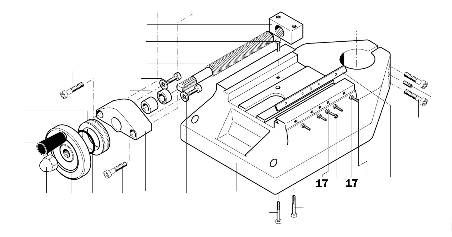 PROXXON 24303-17 Sechskantmutter für Kreuztisch KT400