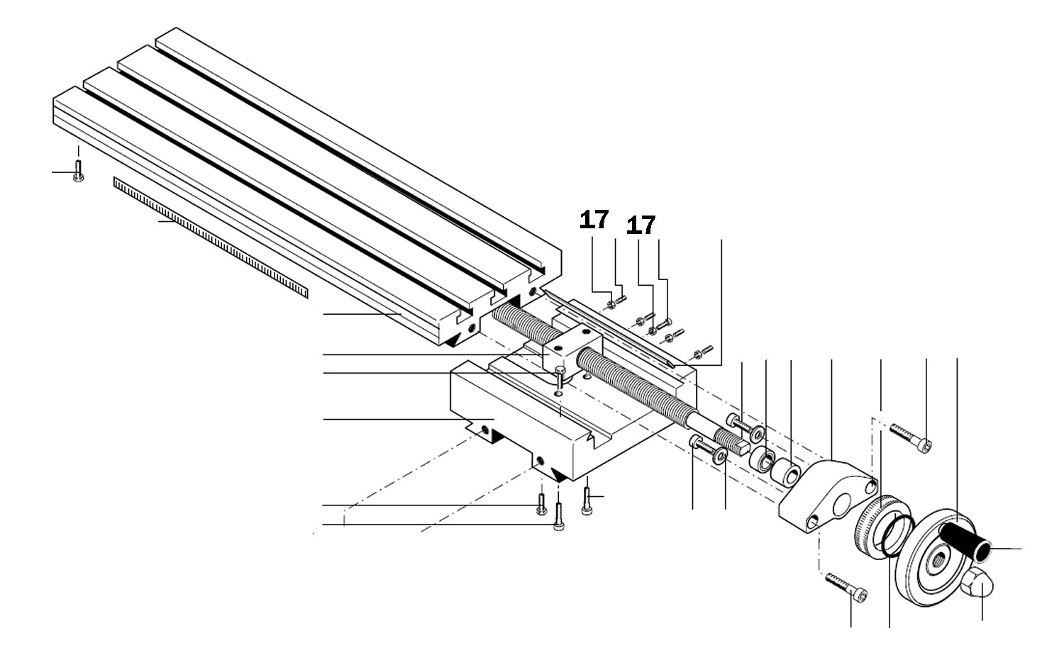 PROXXON 24303-17 Sechskantmutter für Kreuztisch KT400