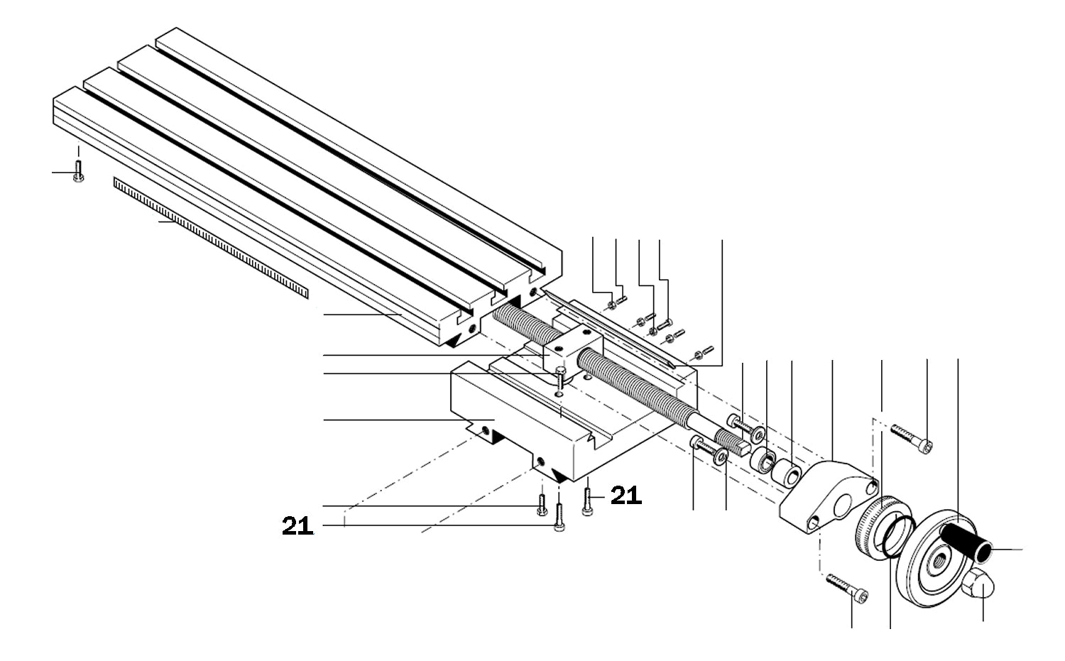 PROXXON 24303-21 Innensechskantschraube für Kreuztisch KT400