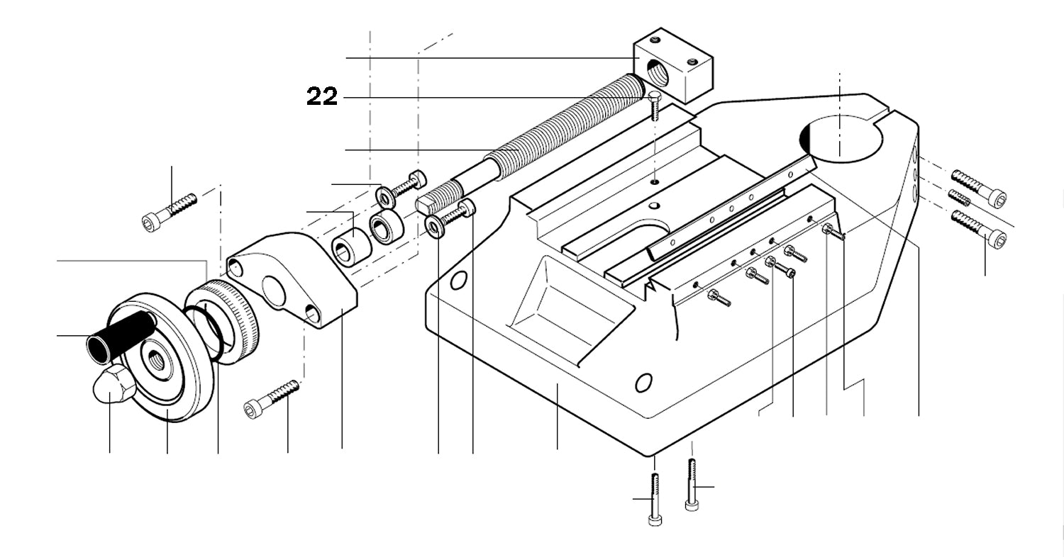 PROXXON 24303-22 Anschlagschraube für Kreuztisch KT400