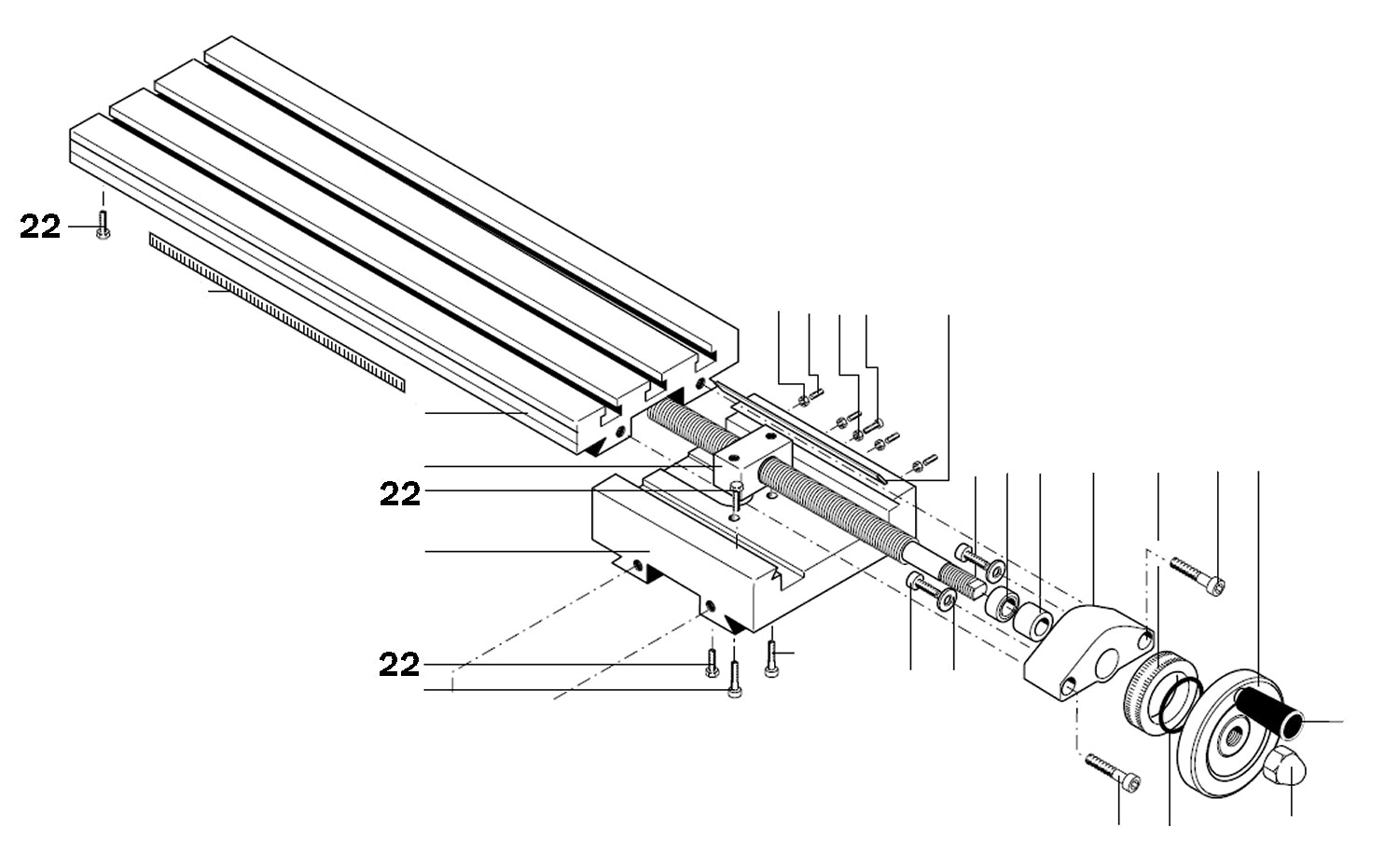 PROXXON 24303-22 Anschlagschraube für Kreuztisch KT400