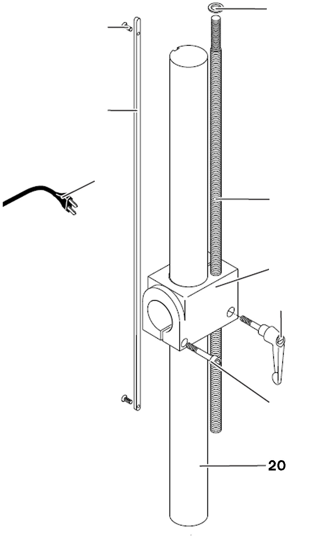 PROXXON 24304-20 Säule Ø35mm für PF400 / FF400