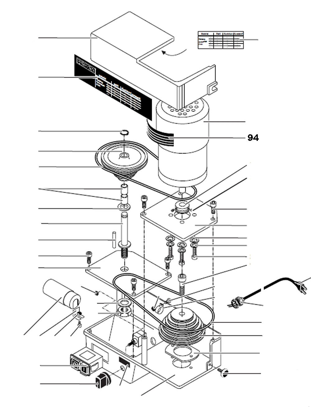PROXXON 24304-94 Aufkleber Typenschild für PF400 / FF400