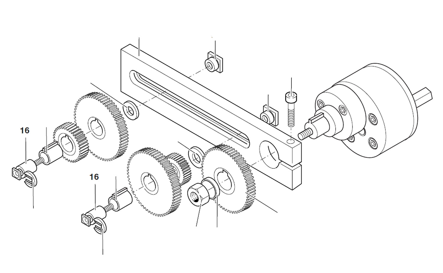 PROXXON 24400-00-16 Achse mit Schmiernippel für Drehmaschine PD400