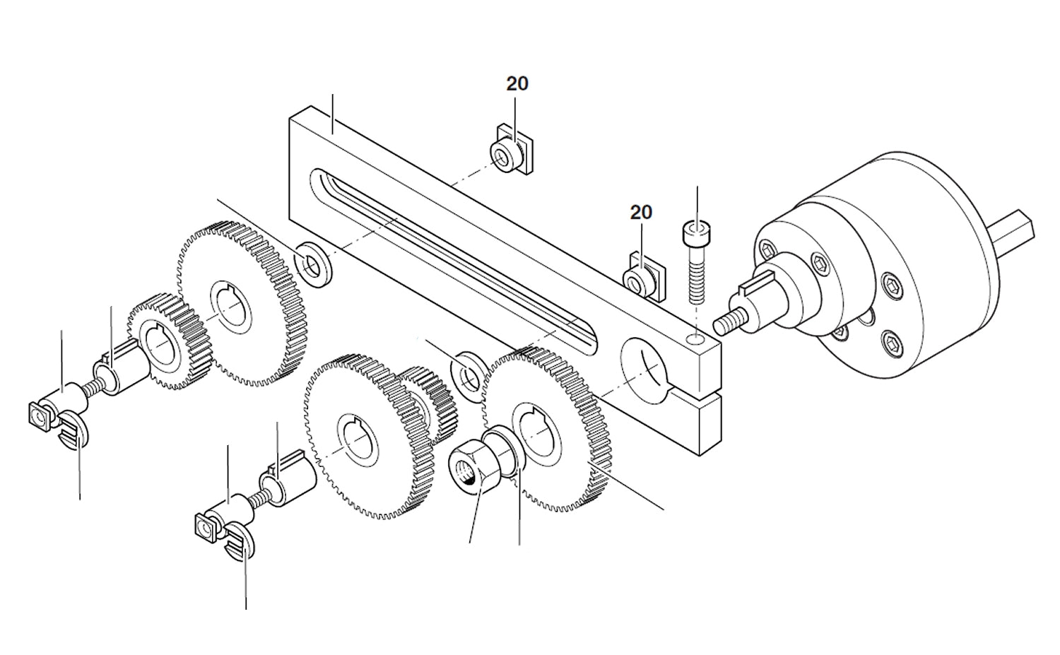 PROXXON 24400-00-20 Vierkantmutter für Drehmaschine PD400