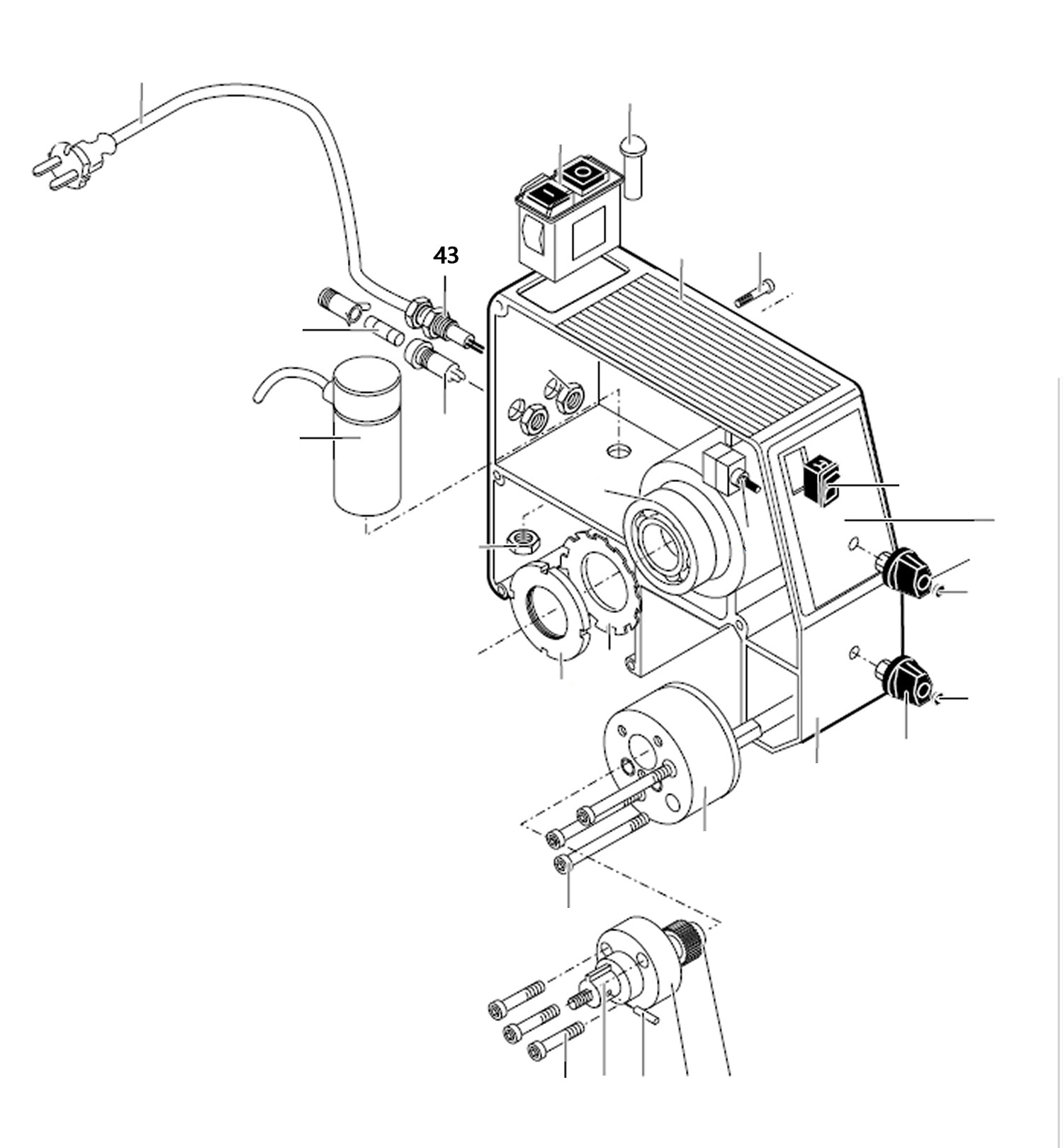 PROXXON 24400-01-43 Zugentlastung für Drehmaschine PD400