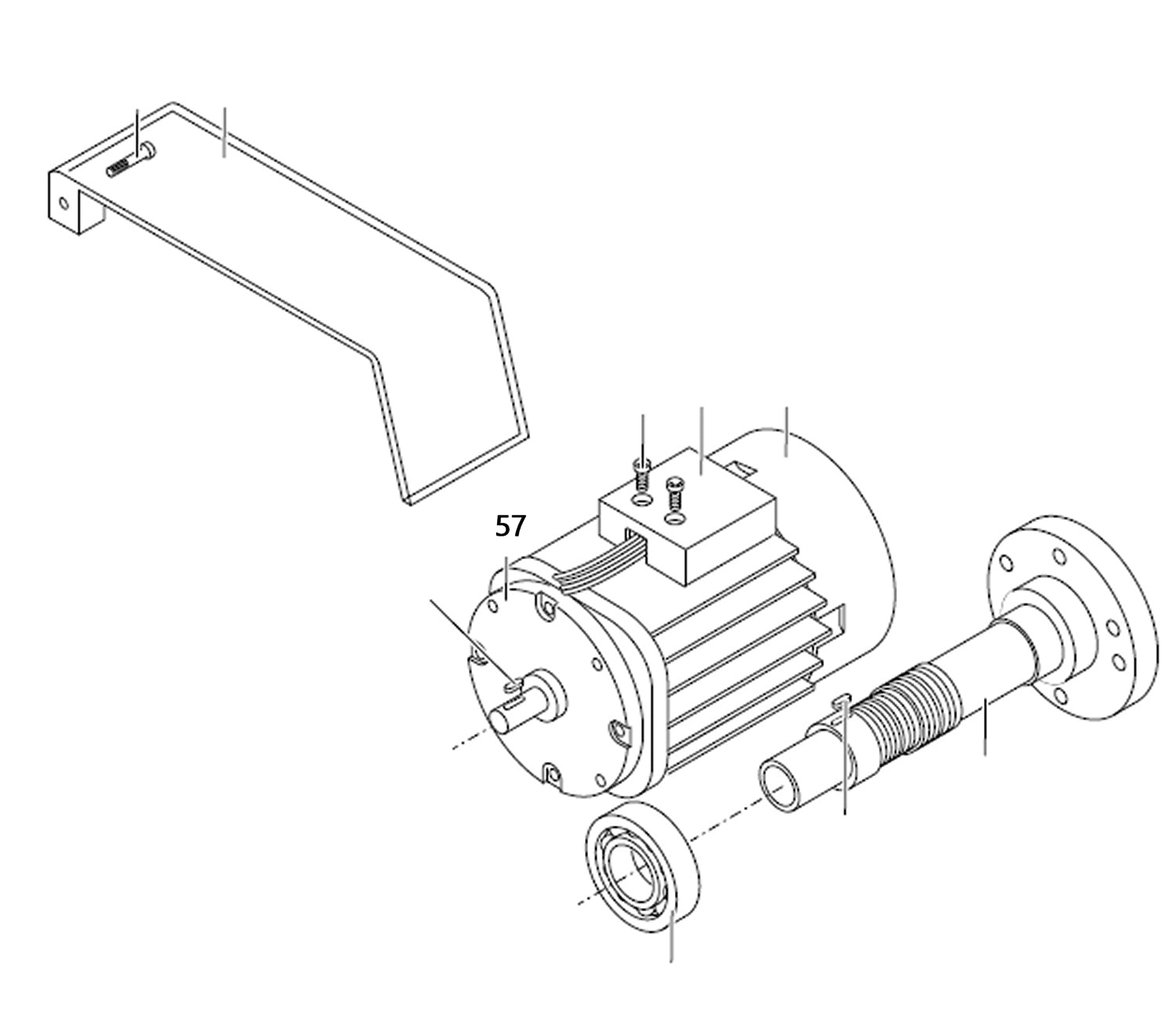 PROXXON 24400-01-57 Motor komplett mit Abdeckplatte für Drehmaschine PD400