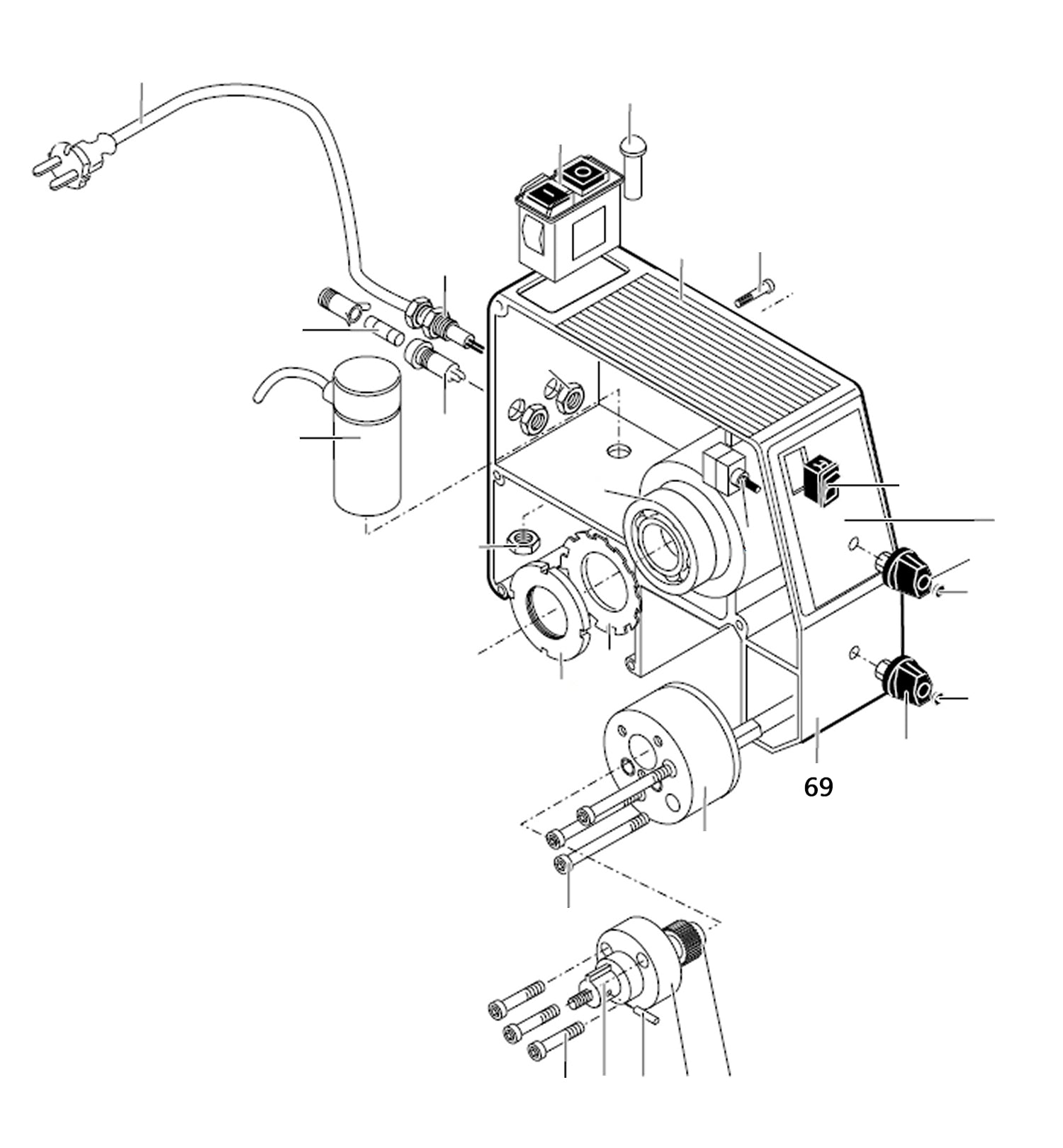 PROXXON 24400-01-69 Spindelstock Gehäuse für Drehmaschine PD400