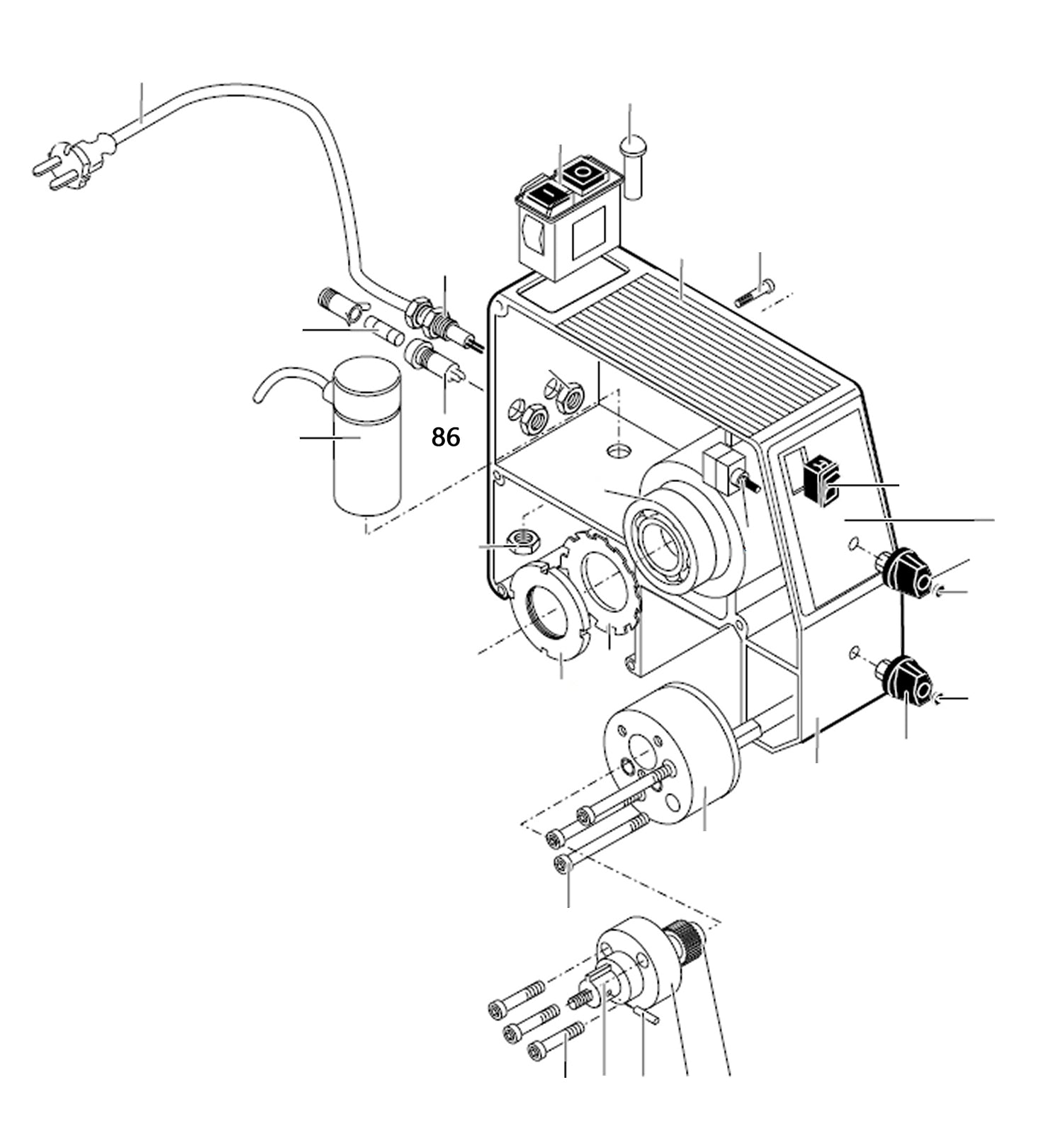 PROXXON 24400-01-86 Sicherungshalter komplett für Drehmaschine PD400