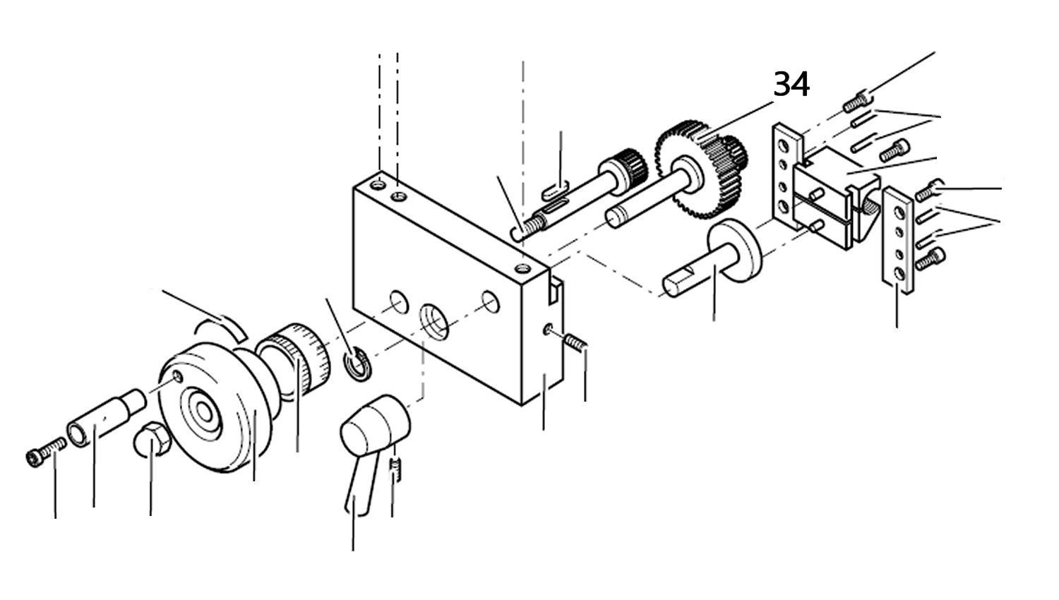 PROXXON 24400-03-34 Zahnradwelle für Drehmaschine PD400
