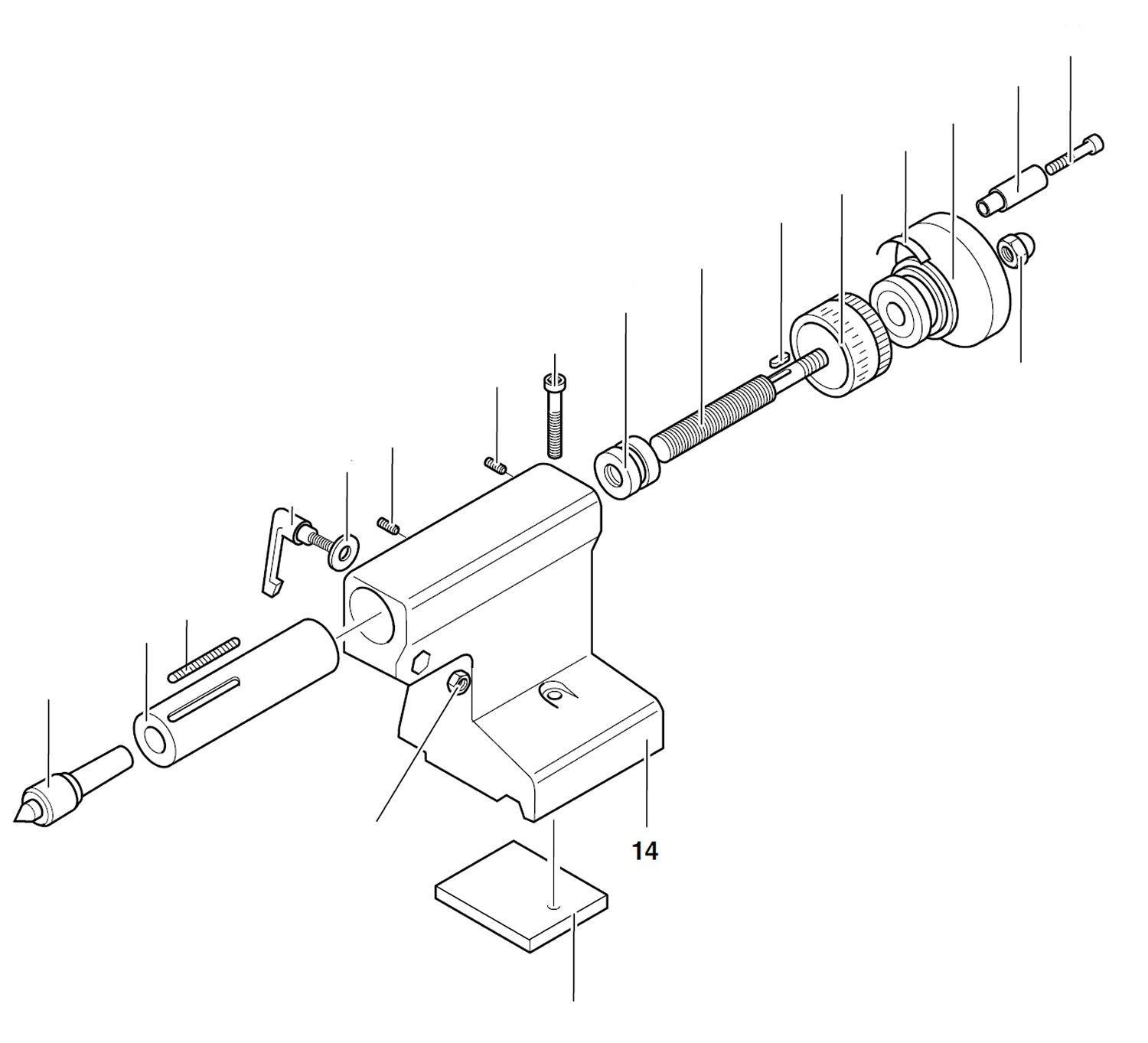 PROXXON 24400-04-14 Reitstock für Drehmaschine PD400