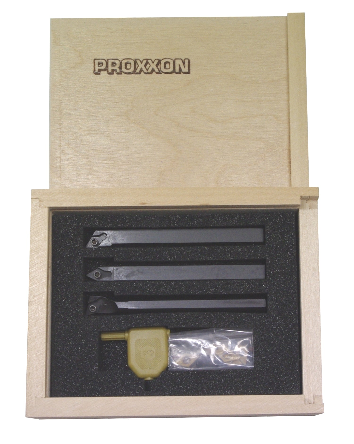 PROXXON 24555 Satz Stahlhalter mit Hartmetall Wendeplatten 8x8mm für PD230/e & PD250/e
