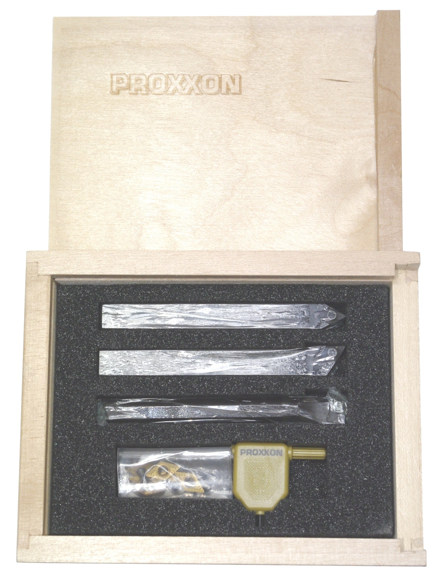 PROXXON 24556 Satz Stahlhalter mit Hartmetall Wendeplatten 10x10mm für PD400