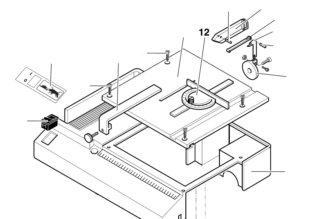 PROXXON 27006-12s Winkelanschlag für Tischkreissäge KS230 / Dekupiersäge DS230
