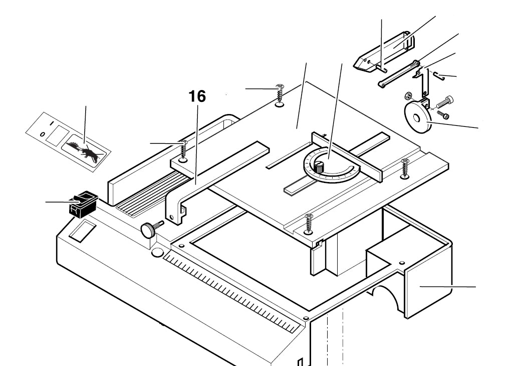 PROXXON 27006-16 Längsanschlag für Tischkreissäge KS230 & Dekupiersäge DS230