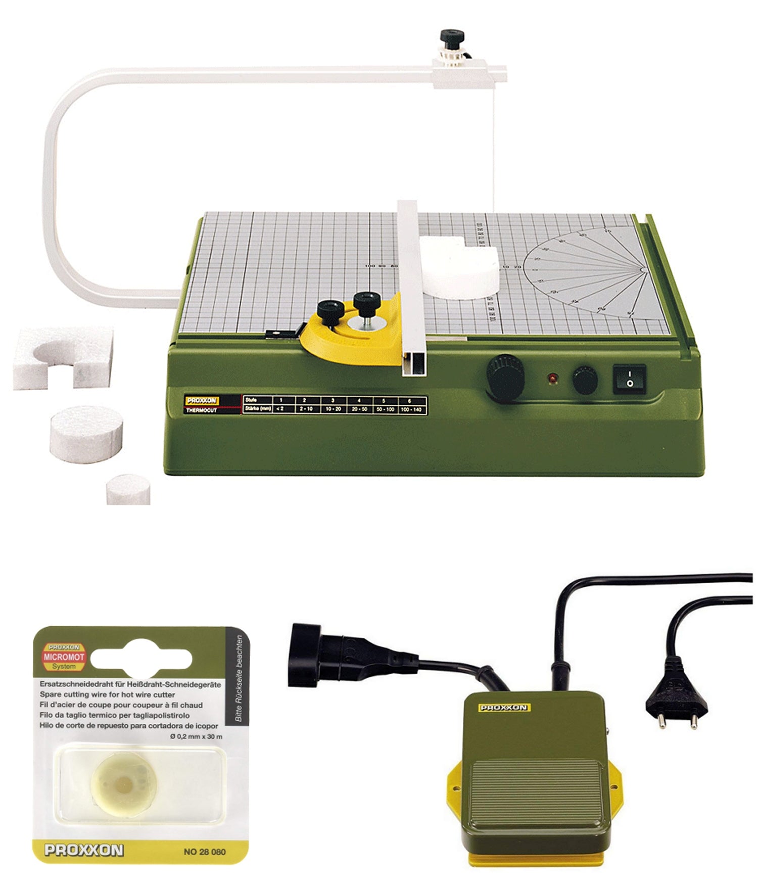 PROXXON PAKET THERMOCUT 230/e Heißdraht Schneidgerät 27080 + 28700 + 28080 KOMPLETT