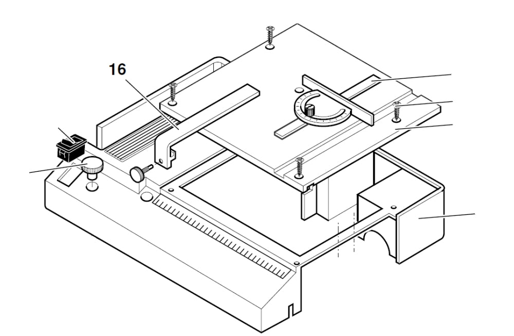 PROXXON 27006-16 Längsanschlag für Tischkreissäge KS230 & Dekupiersäge DS230