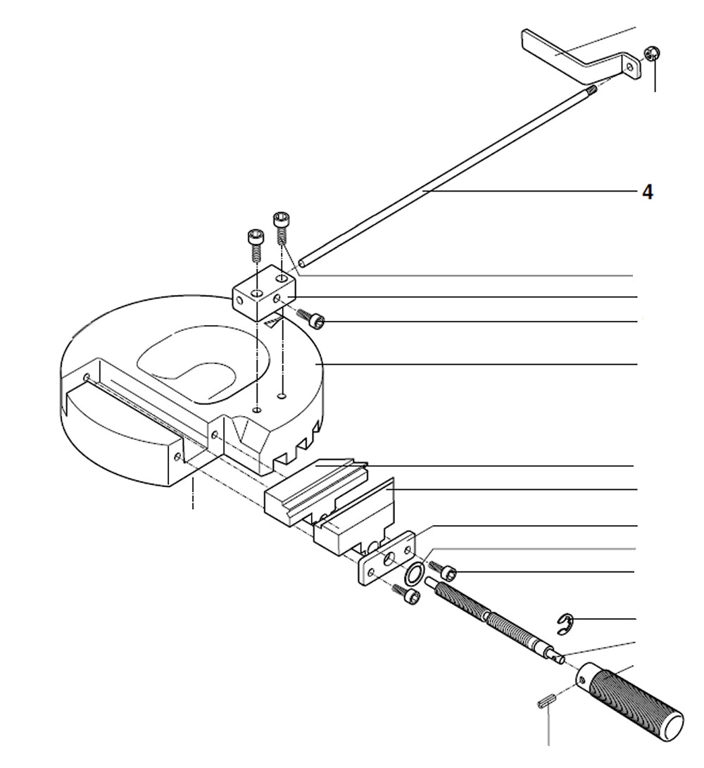 PROXXON 27160-04 Stange von Anschlag für Kappgerät- und Gehrungssäge KGS80
