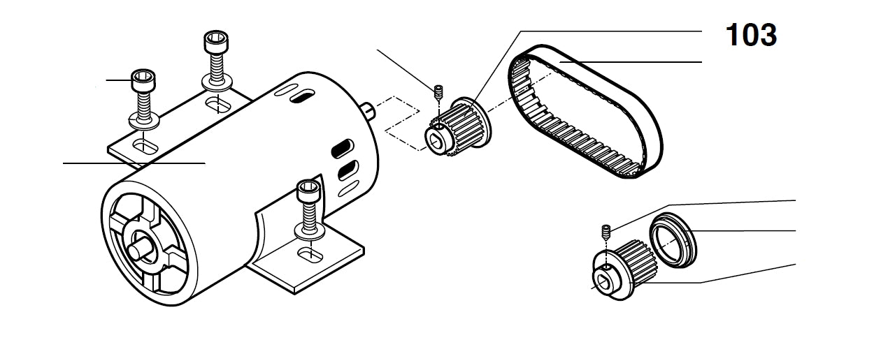 PROXXON 27160-103 Zahnriemenrad Seite Motor für Kappgerät- und Gehrungssäge KGS80
