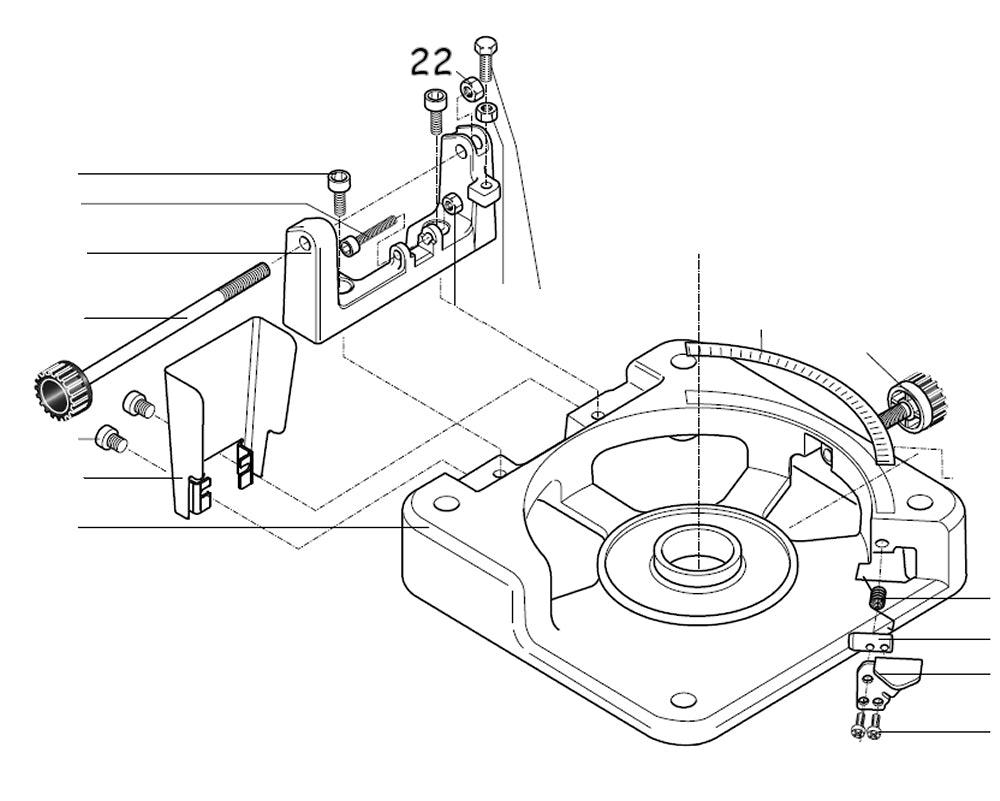 PROXXON 27160-22 Sechskantmutter für Kappgerät- und Gehrungssäge KGS80