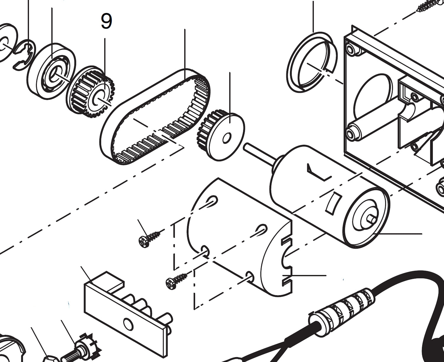 PROXXON 28030-09 Riemenscheibe Zahnrad Welle für Schleif- und Poliergerät SP/E