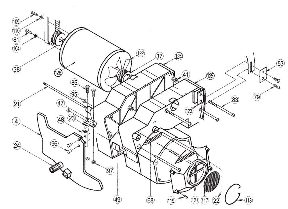 PROXXON 28070-126SS Motorgehäuse mit Motor komplett montiert für Feinschnitt-Tischkreissäge FKS/E