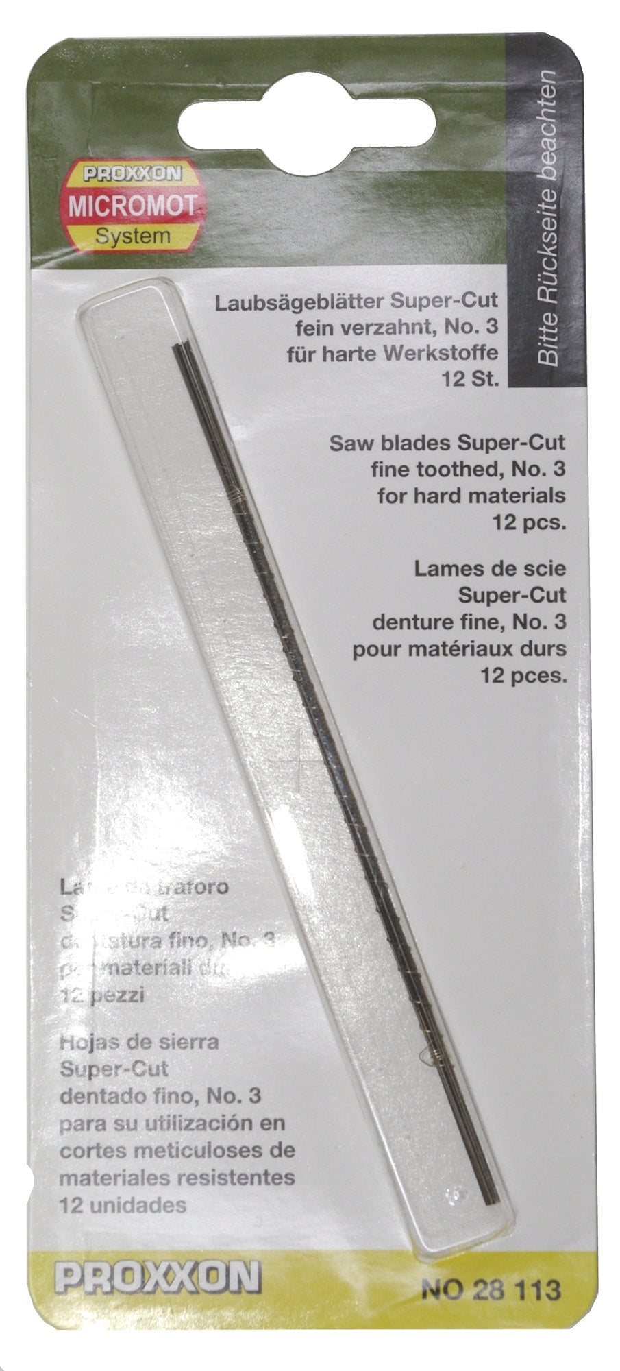 PROXXON 28113 Laubsägeblatt Supercut für Eisen fein verzahnt Nr. 3 12er Packung