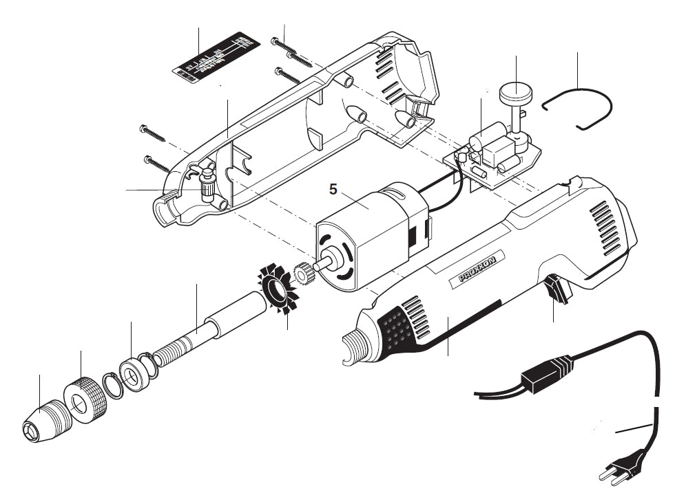 PROXXON 28472-05 Motor mit Ritzel für Feinbohrschleifer FBS240/e bis Seriennummer 211222
