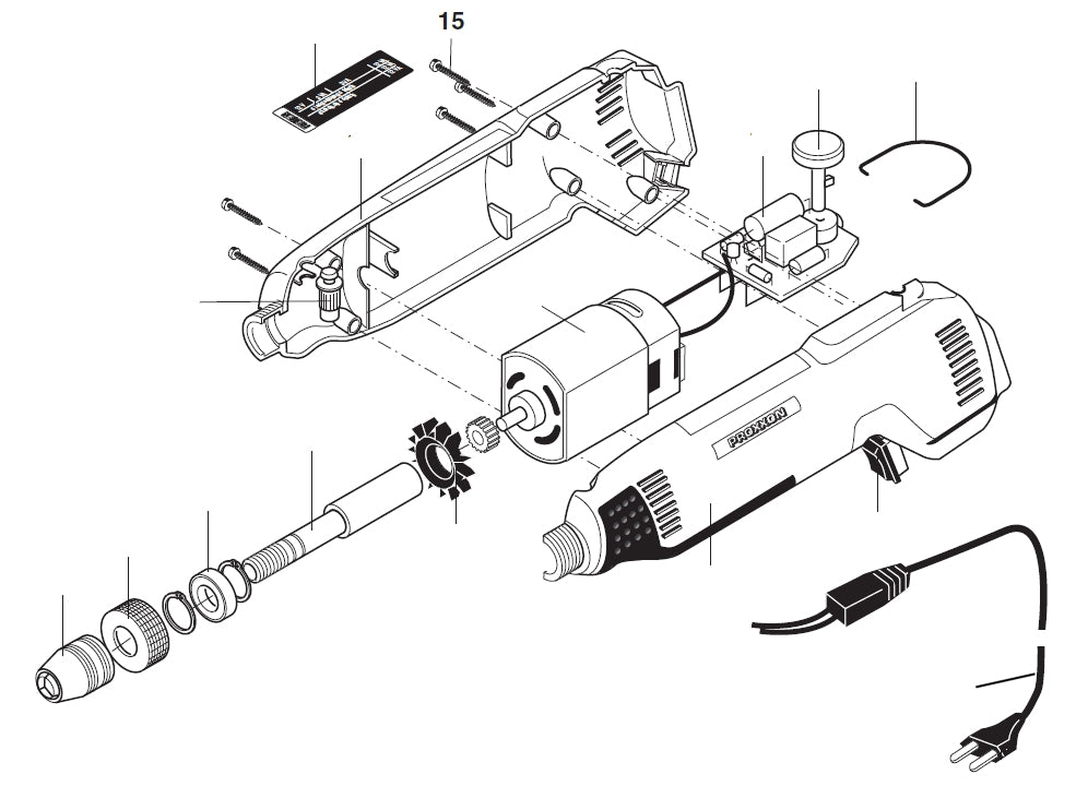 PROXXON 28472-15 Gehäuseschraube für Feinbohrschleifer FBS240/e