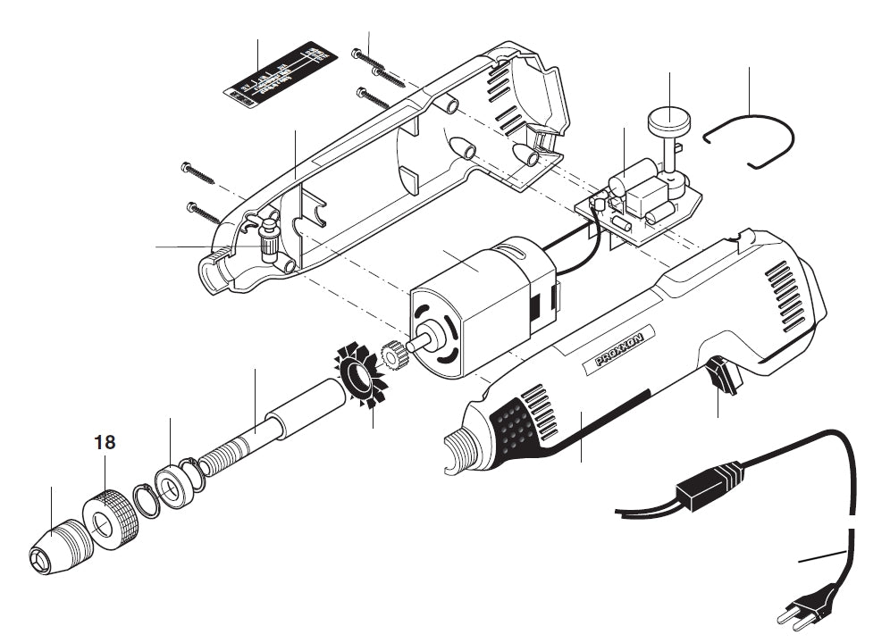 PROXXON 28472-18 Überwurfmutter für Gehäuse für Feinbohrschleifer FBS240/e