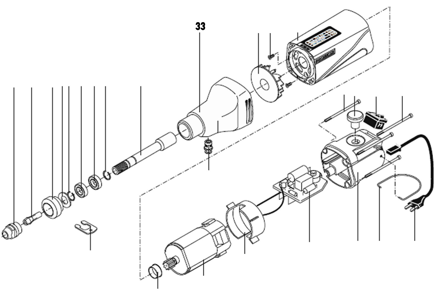 PROXXON 28481-33 Gehäusekopf mit Arretierknopf für Industriebohrschleifer IBS/E