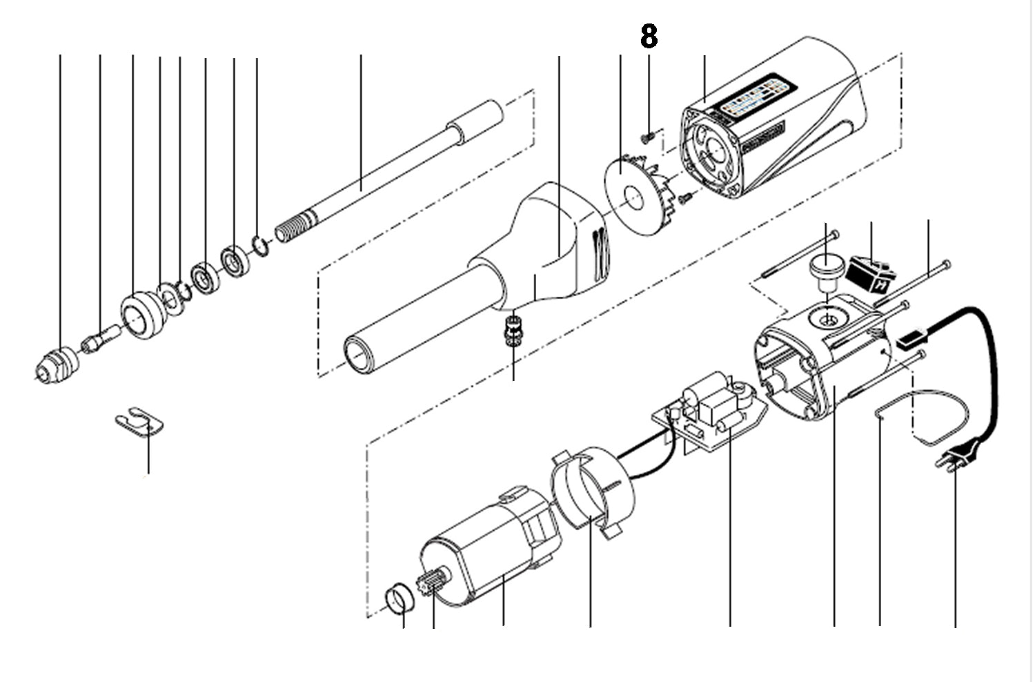 PROXXON 28485-08 Motorbefestigungsschraube für Langhalsbohrschleifer LBS/E