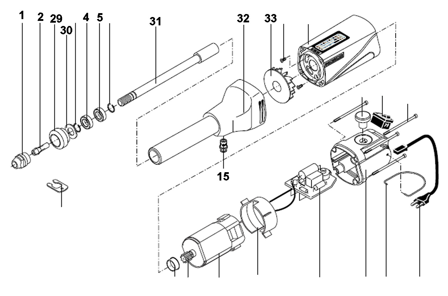 PROXXON 28485-100 Kopf komplett für Langhalsbohrschleifer LBS/E