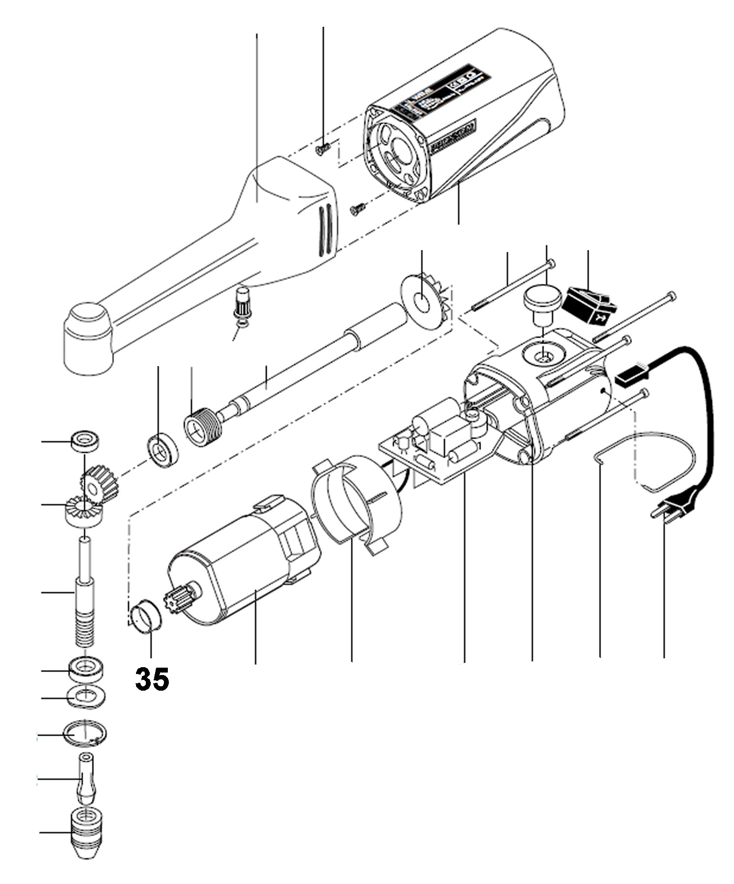 PROXXON 28492-35 Zentrierring für Langhals Winkelbohrmaschine LWB/E