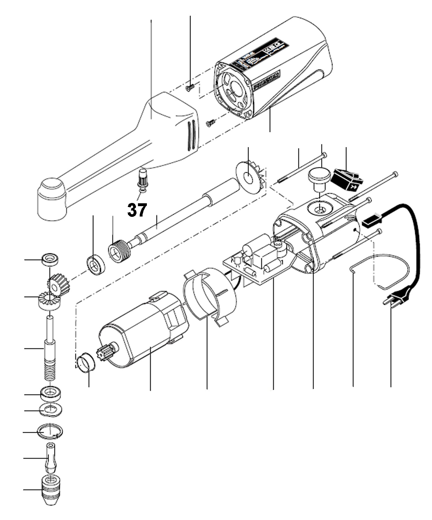 PROXXON 28492-37 Arretierknopf für Langhals Winkelbohrmaschine LWB/E