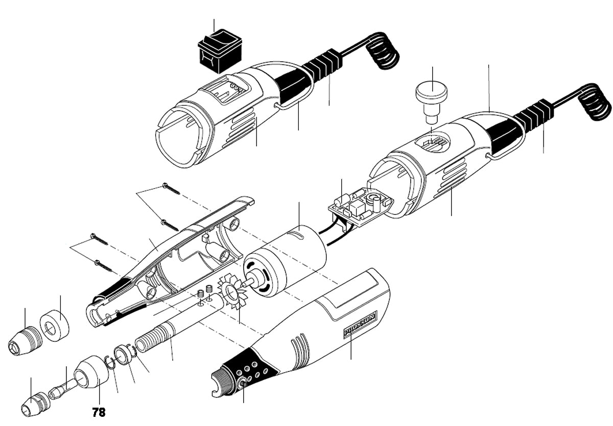 PROXXON 28500-78 Überwurfmutter Gehäuse für MICROMOT 40 50 60
