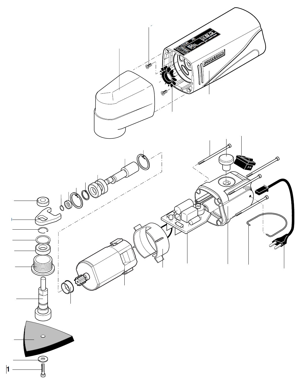 PROXXON 28520-01 Schraube zu Schleifplatte Ersatzteil OZI/E