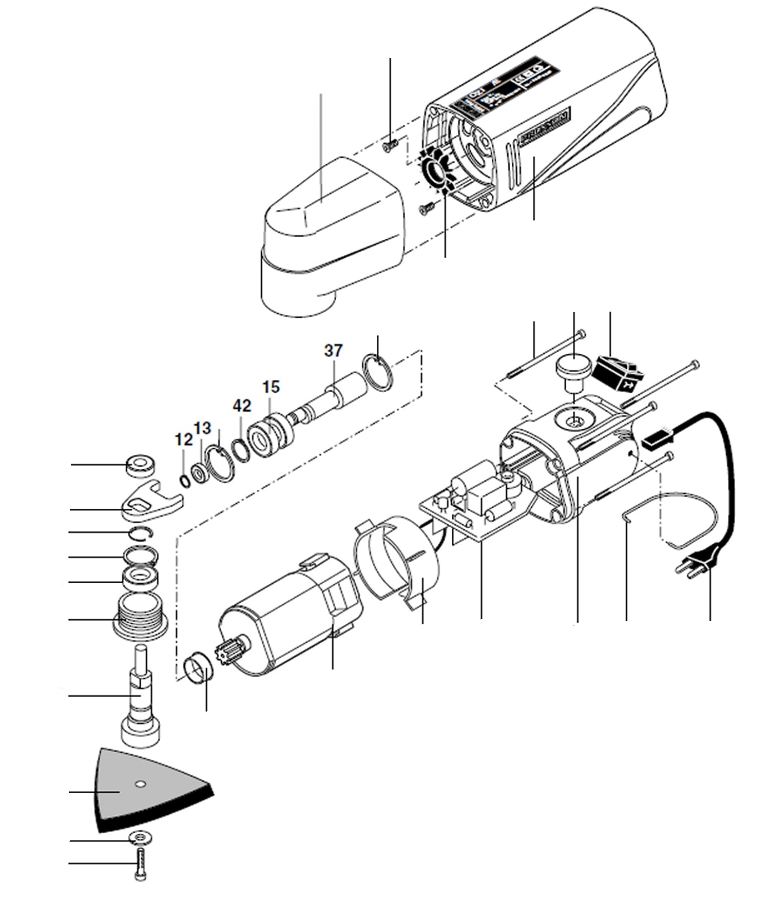 PROXXON 28520-37a Welle komplett Ersatzteil OZI/E