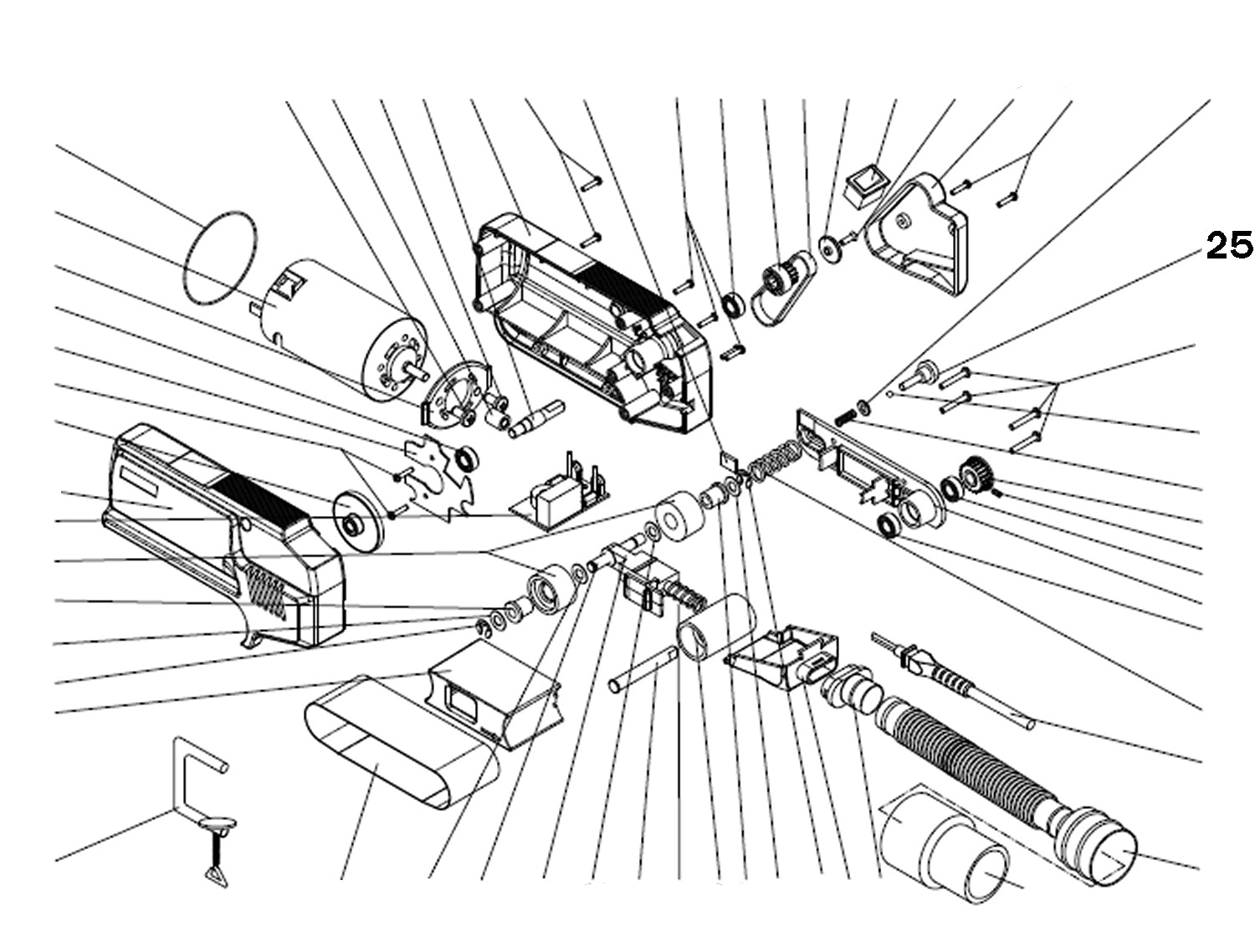 PROXXON 28526-25 Rändelschraube für Blockbandschleifer BBS/S