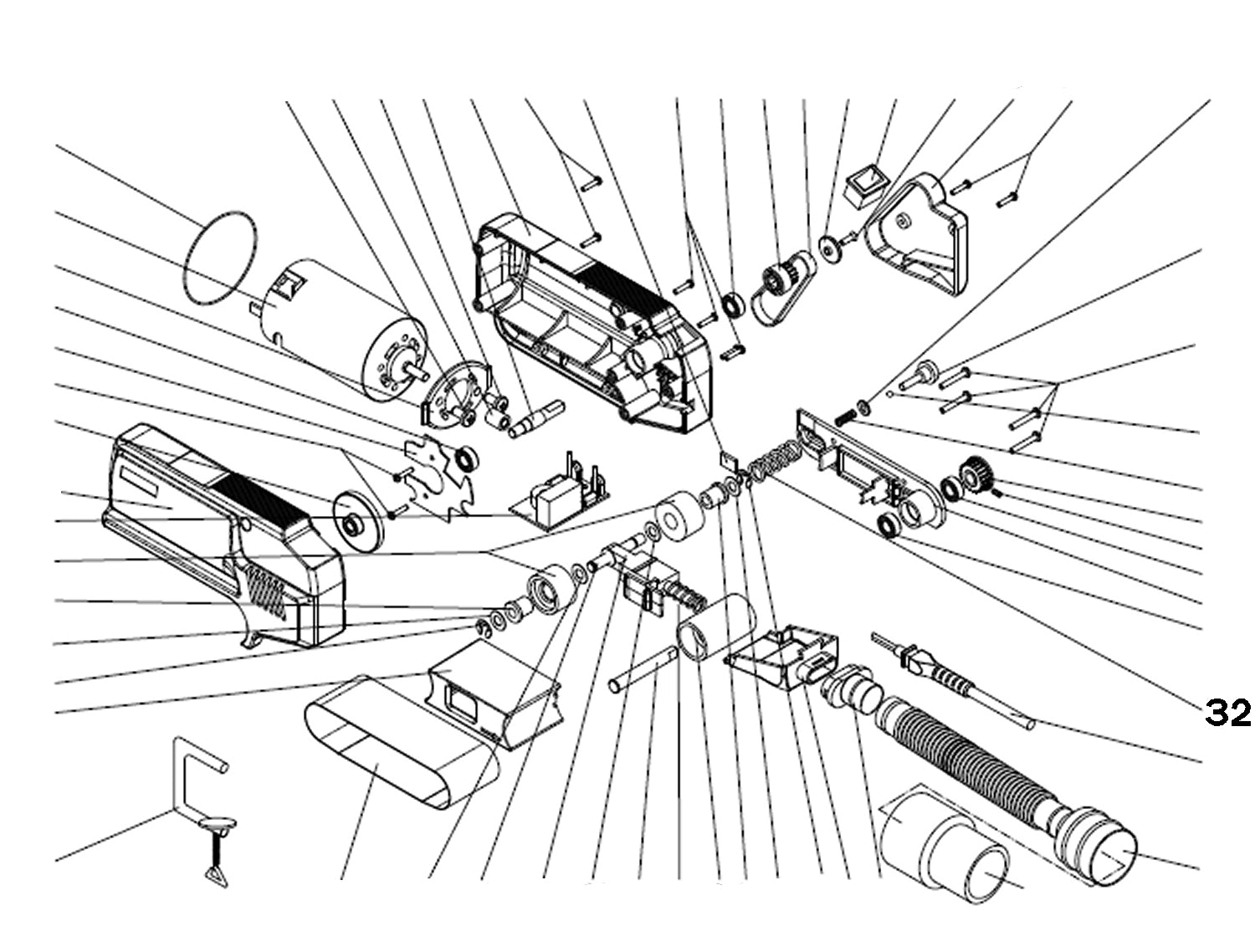 PROXXON 28526-32 Feder, Welle Bandrolle vorn für Blockbandschleifer BBS/S