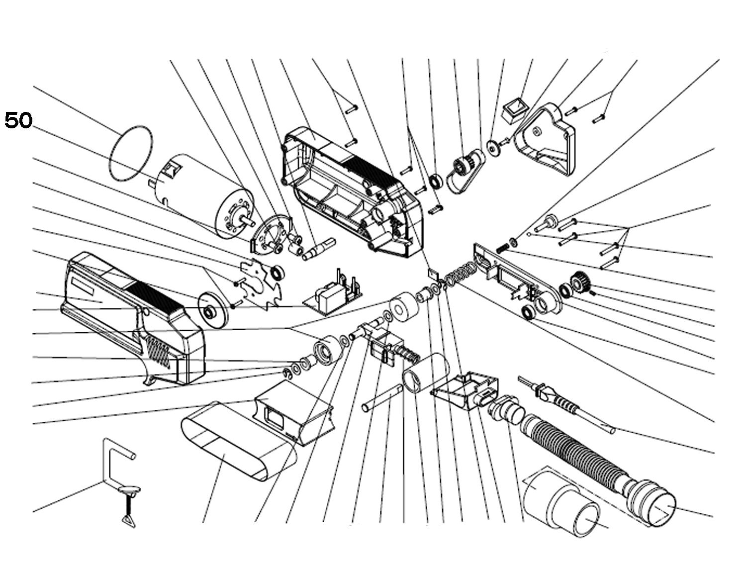 PROXXON 28526-50 Motor für Blockbandschleifer BBS/S