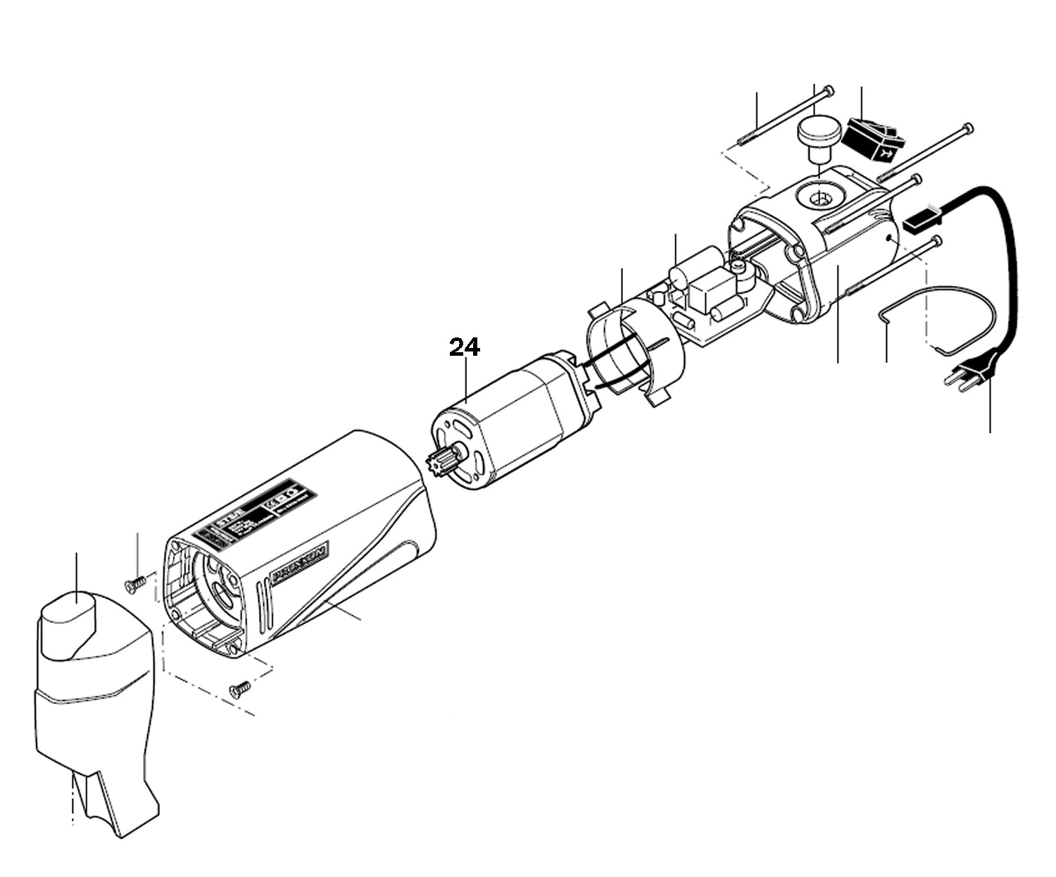 PROXXON 28530-24 Motor für Super-Stichsäge STS/E Stichsäge SS 230/E 230 Volt