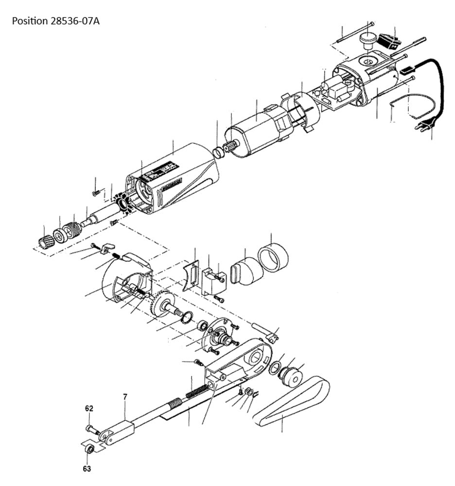 PROXXON 28536-07A Spannkopf komplett für Bandschleifer BS/E Ersatzteil