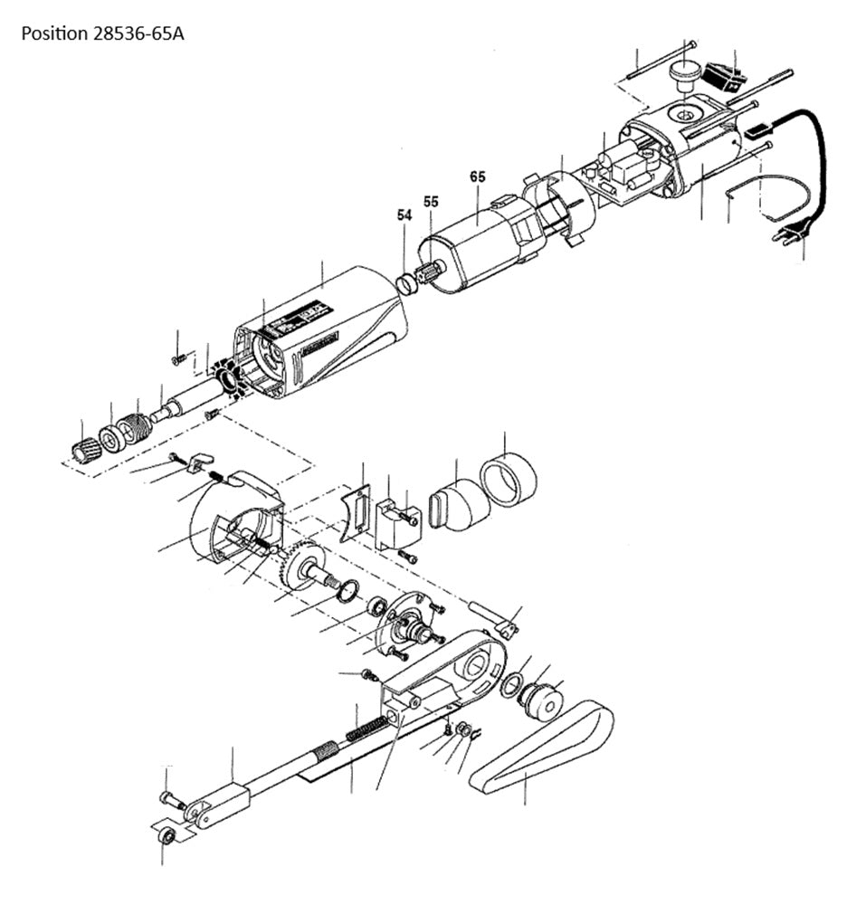 PROXXON 28536-65A Motor komplett für Bandschleifer BS/E Ersatzteil