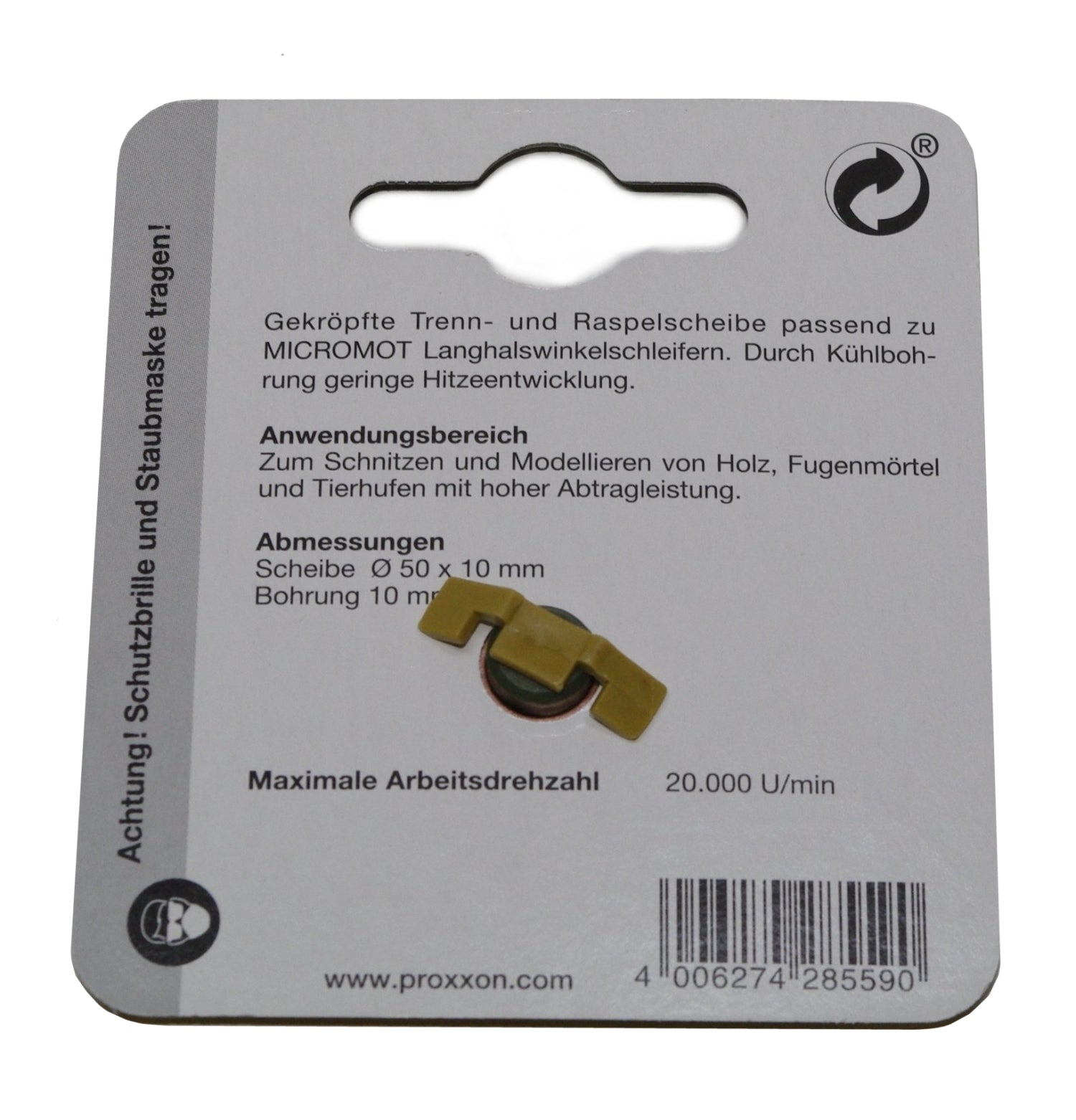 PROXXON 28559 Wolfram Karbid Trennscheibe Raspelscheibe Ø50mm für Langhals-Winkelschleifer LHW